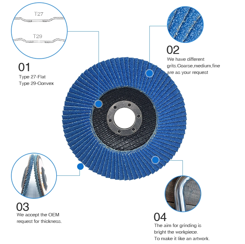 Features and application of flap disc_zirconia flap disc_aluminium oxide grinding disc_flap disk manufacturer